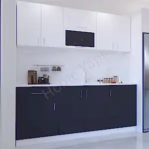 Mutfak Dolabı 200 cm Makinasız Antrasit resim 2