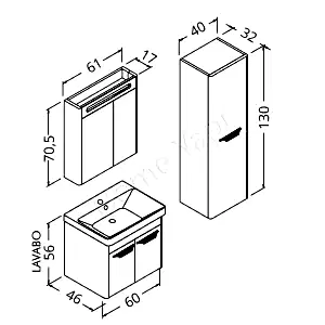 Banyo Dolabı 60 cm Antrasit Asya Lake Full Mdf resim 2