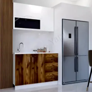 Mutfak Dolabı 120 cm Hazır Kahve Tezgah Dahil resim 1