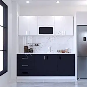 Mutfak Dolabı 200 cm Makinasız Antrasit resim 1