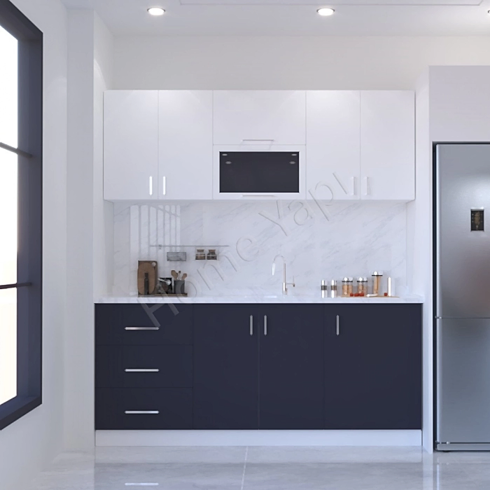 Mutfak Dolabı 200 cm Makinasız Antrasit