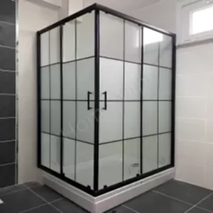 Duşakabin 6 mm Tamperli Antrasit Kumlu 90×90 resim 1