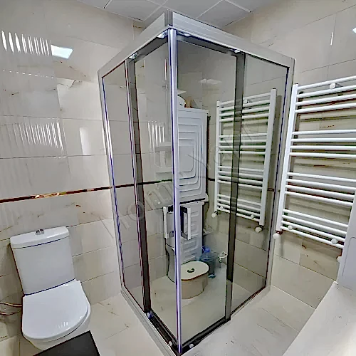 Duşakabin 6 mm Tamperli Gümüş 100×100 cm