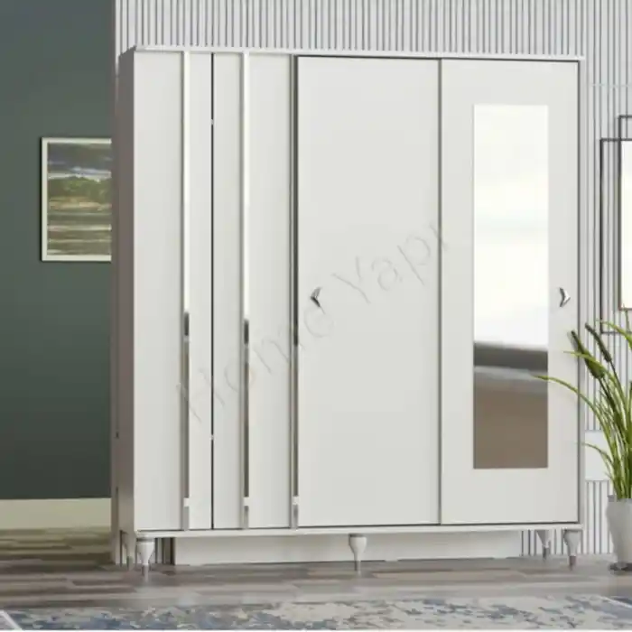 Sürgü Kapak Aynalı Vestiyer Portmanto