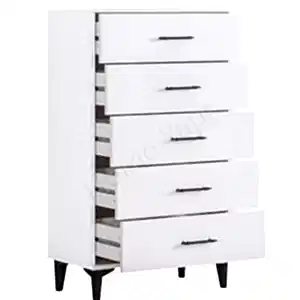 Şifonyer 5 Çekmeceli Beyaz Yatak Odası Bebek Odası resim 2