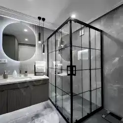 Duşakabin 6mm Tamperli Antrasit 100100 cm Kumsuz resim 1