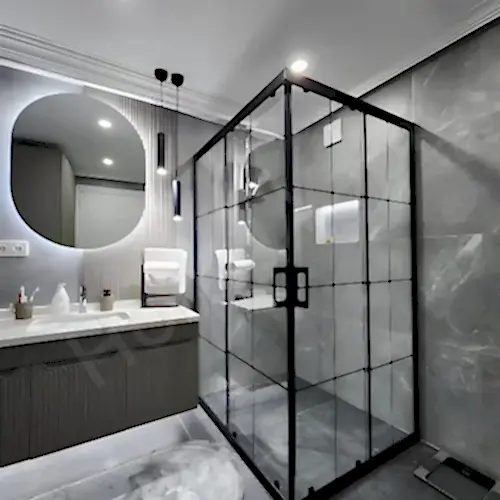 Duşakabin 6mm Tamperli Antrasit 100100 cm Kumsuz