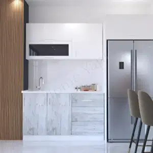 Mutfak Dolabı 150 cm Hazır Karbeyaz Tezgah Dahil resim 1