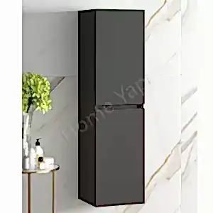 Banyo Boy Dolabı Antrasit Kulpsuz 35 cm Full Mdf resim 1