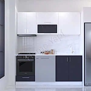 Mutfak Dolabı 200 cm Hazır Antrasit Tezgah Dahil resim 1