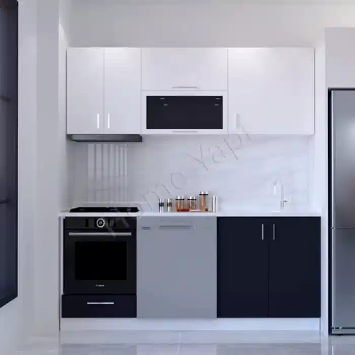 Mutfak Dolabı 200 cm Hazır Antrasit Tezgah Dahil