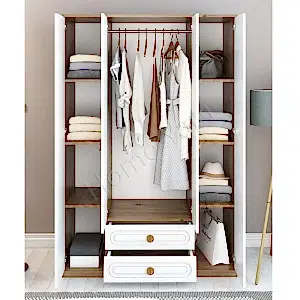 4 Kapaklı 2 Çekmeceli Gardrop Membran Vestiyer resim 4