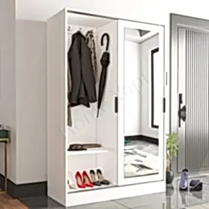 Gardrop 2 Kapaklı Sürgülü Camlı Elbise Dolabı resim 2