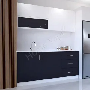 Mutfak Dolabı 180 cm Hazır Antrasit Tezgah Dahil resim 2