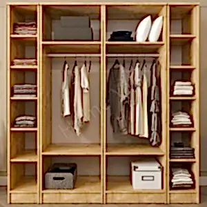 6 Kapakl Gardrop Kahfe 14 Raflı 2 Askılıklı resim 1