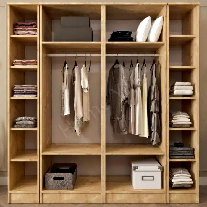 6 Kapakl Gardrop Kahfe 14 Raflı 2 Askılıklı