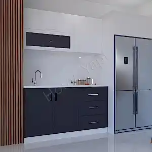 Mutfak Dolabı 150 cm Hazır Antrasit Tezgah Dahil resim 2
