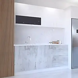 Mutfak Dolabı 180 cm Hazır Karbeyaz Tezgah Dahil resim 2