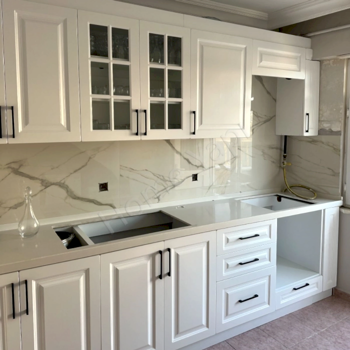 Mutfak Dolabı 250 cm Balon Kapak Tezgah Dahil