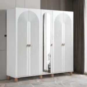 Gardrop 5 Kapaklı Aynalı Membran Elbise Dolabı resim 1