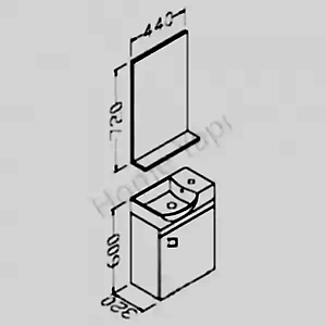 Banyo Dolabı 45 cm Mdf Beyaz Lavabo Dahil resim 2