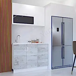 Mutfak Dolabı 120 cm Hazır Karbeyaz Tezgah Dahil resim 2