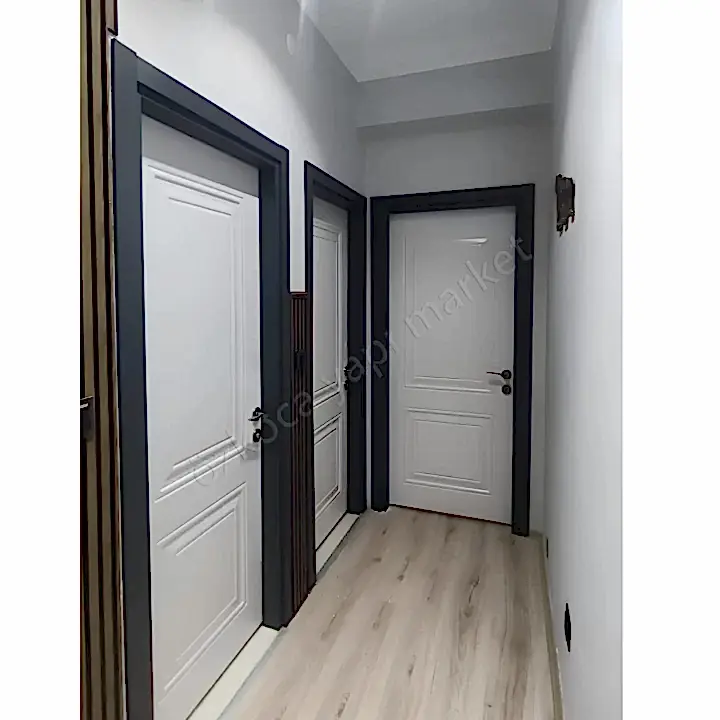 Melamin Kapı 2 Göbek Renkli Çerçeve Tam Takım