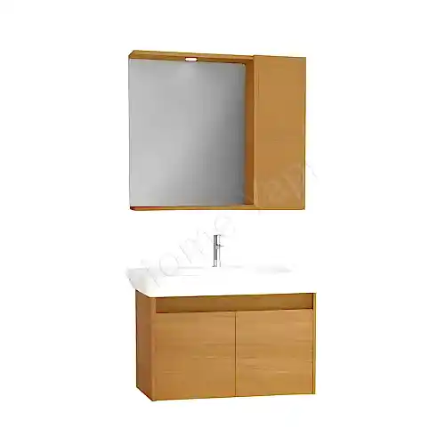 Banyo Dolabı 80 cm Alvit Full Mdf Lavabo Dahil