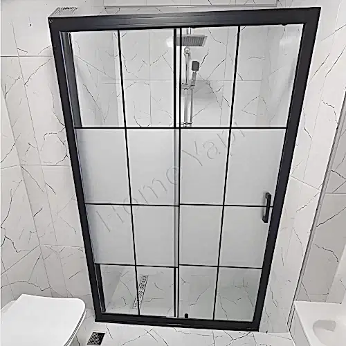 Duşakabin 6 mm Tamperli 130 cm Düz Antrasit Kumlu