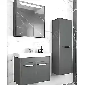 Banyo Dolabı 60 cm Antrasit Asya Lake Full Mdf resim 1