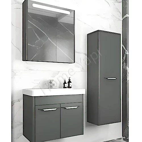 Banyo Dolabı 60 cm Antrasit Asya Lake Full Mdf