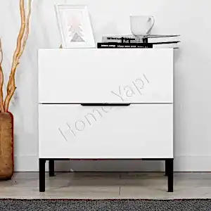 Şifonyer 2 Çekmeceli Beyaz Yatak Odası Bebek Odası resim 2