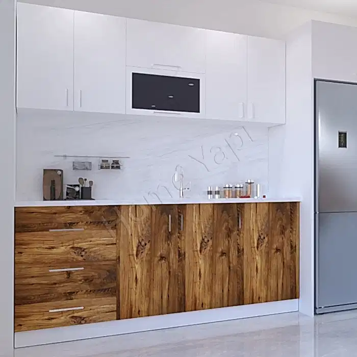 Mutfak Dolabı 200 cm Makinasız Kahve Tezgah Dahil