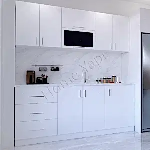 Mutfak Dolabı 200 cm Makinasız Beyaz Tezgah Dahil resim 2