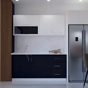 Mutfak Dolabı 180 cm Hazır Antrasit Tezgah Dahil resim 1