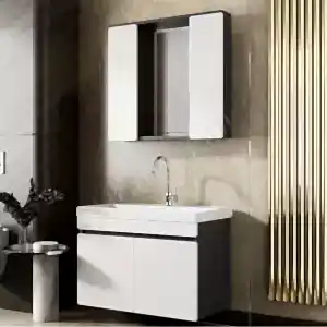 Banyo Dolabı 80 cm Karen Arya Beyaz Mdf resim 1