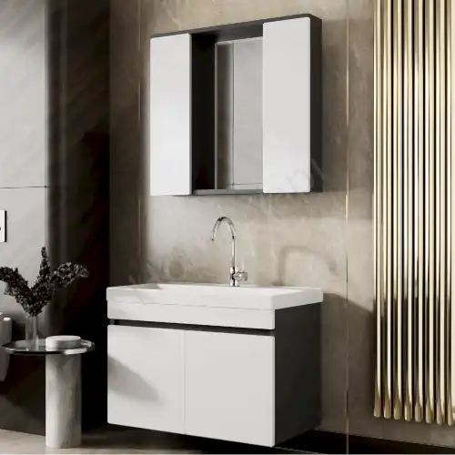 Banyo Dolabı 80 cm Karen Arya Beyaz Mdf