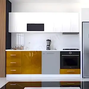 Mutfak Dolabı 250 cm Full Mdf Kahve Tezgah Dahil resim 2