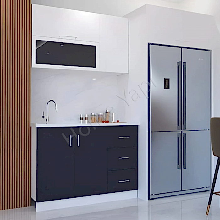 Mutfak Dolabı 120 cm Hazır Antrasit Tezgah Dahil