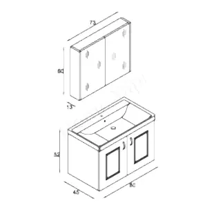 Banyo Dolabı 80 cm Karen Arin Balon Kapak resim 3