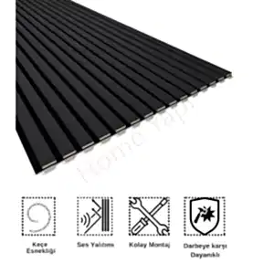 Akustik Duvar Paneli Antrasit resim 1