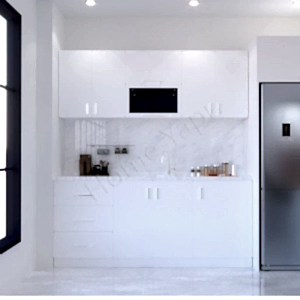 Mutfak Dolabı 200 cm Makinasız Beyaz Tezgah Dahil resim 1