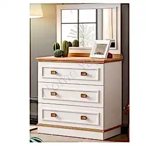 Şifonyer Komodin 3 Çekmeceli Aynalı resim 1