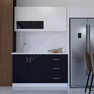 Mutfak Dolabı 150 cm Hazır Antrasit Tezgah Dahil resim 1