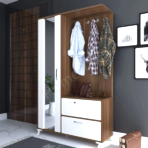 4 Kapaklı Kahve Vestiyer Portmanyo Ayakkabılık resim 4