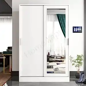 Gardrop 2 Kapaklı Sürgülü Camlı Elbise Dolabı resim 1