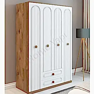 4 Kapaklı 2 Çekmeceli Gardrop Membran Vestiyer resim 1