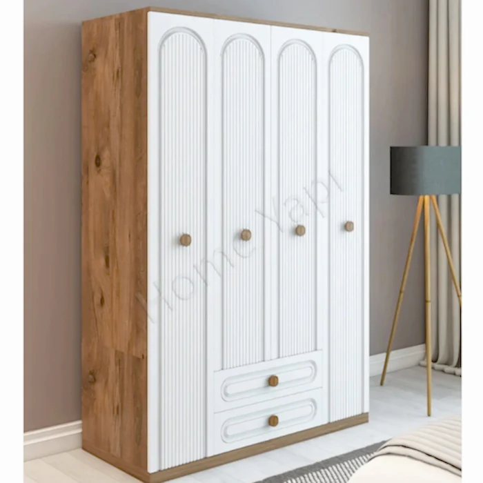 4 Kapaklı 2 Çekmeceli Gardrop Membran Vestiyer