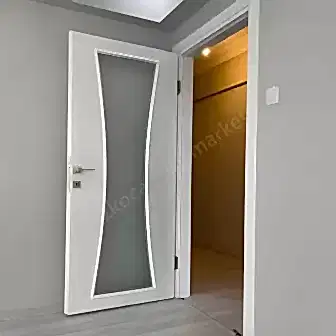 Amerikan Panel Kapı Kum Saati Tam Camlı resim 1