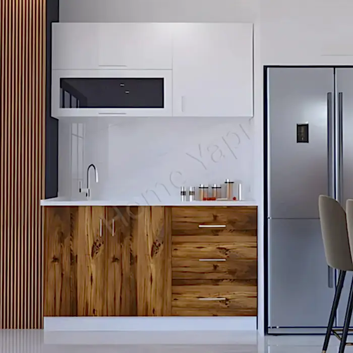 Mutfak Dolabı 150 cm Hazır Kahve Tezgah Dahil